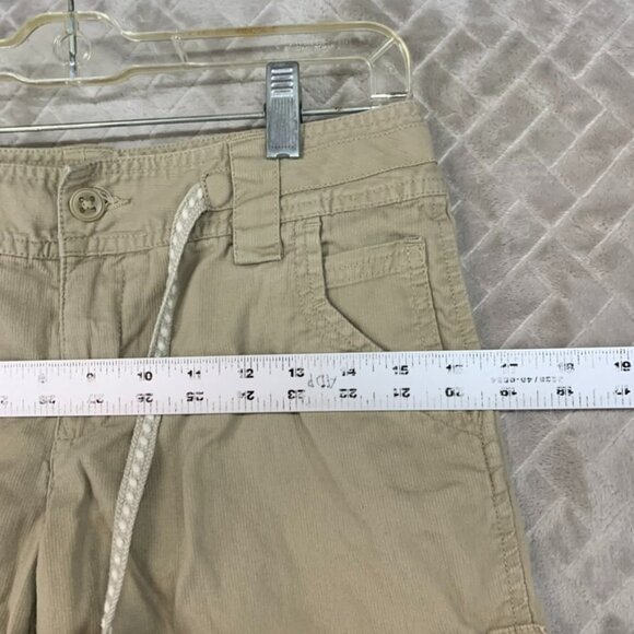 Tommy Hilfiger Womens 2 Shorts Tan Corduroy Jeans Mid Rise 100% Cotton Cuffed - Picture 7 of 16